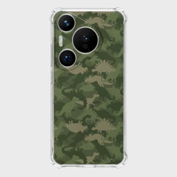 Чехол для Huawei Pura 70 Камуфляж из динозавров