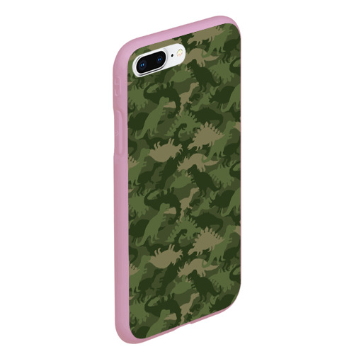 Чехол для iPhone 7Plus/8 Plus матовый Камуфляж из динозавров, цвет розовый - фото 3