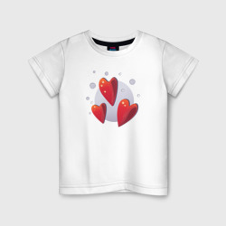 Детская футболка хлопок Три сердечка