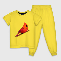 Детская пижама хлопок Птица красный кардинал