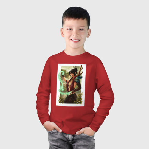Детский лонгслив хлопок Морриган колдует, цвет красный - фото 3