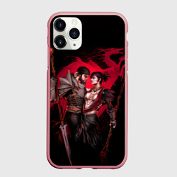 Чехол для iPhone 11 Pro Max матовый Серый страж и Морриган