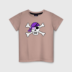Детская футболка хлопок Милый череп в фиолетовой маске