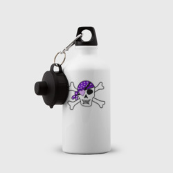 Бутылка спортивная Милый череп в фиолетовой маске - фото 2