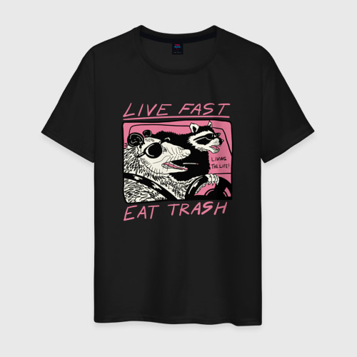 Мужская футболка хлопок Trash Life, цвет черный