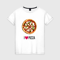 Женская футболка хлопок Я люблю пиццу