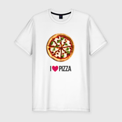 Мужская футболка хлопок Slim Я люблю пиццу