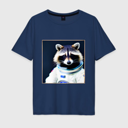 Енот космонавт – Мужская футболка хлопок Oversize с принтом купить со скидкой в -16%