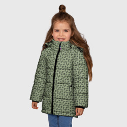 Зимняя куртка для девочек 3D Brick game Тетрис паттерн - фото 2