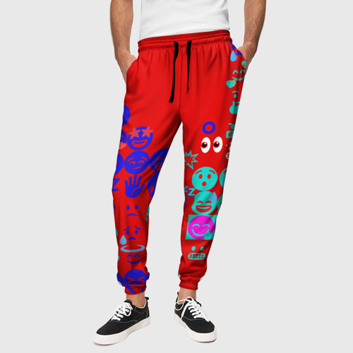 Мужские брюки 3D Смайлы для настроения, цвет 3D печать - фото 4
