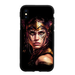 Чехол для iPhone XS Max матовый Девушка леопард амазонка