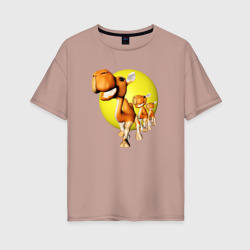 Женская футболка хлопок Oversize Караван в пустыне