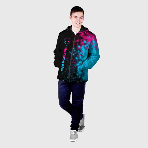 Мужская куртка 3D с принтом Evangelion - neon gradient: по-вертикали, фото на моделе #1
