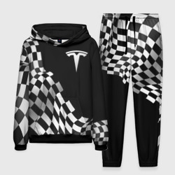 Мужской костюм с толстовкой 3D Tesla racing flag