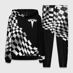 Женский костюм с толстовкой 3D Tesla racing flag