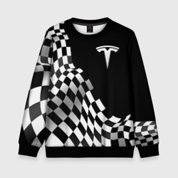 Детский свитшот 3D Tesla racing flag