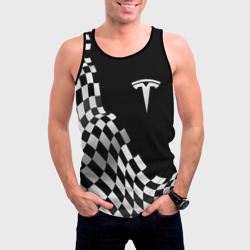 Мужская майка 3D Tesla racing flag - фото 2