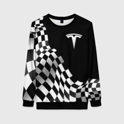 Женский свитшот 3D Tesla racing flag