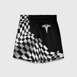 Детские спортивные шорты 3D Tesla racing flag