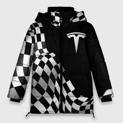 Женская зимняя куртка Oversize Tesla racing flag