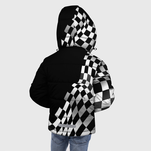 Зимняя куртка для мальчиков 3D Tesla racing flag, цвет черный - фото 4