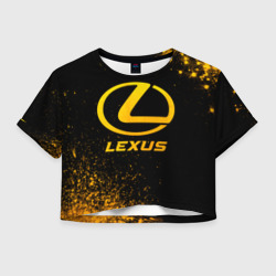 Женская футболка Crop-top 3D Lexus - gold gradient