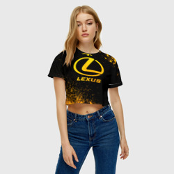 Женская футболка Crop-top 3D Lexus - gold gradient - фото 2