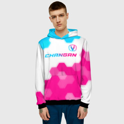 Мужская толстовка 3D Changan neon gradient style: символ сверху - фото 2