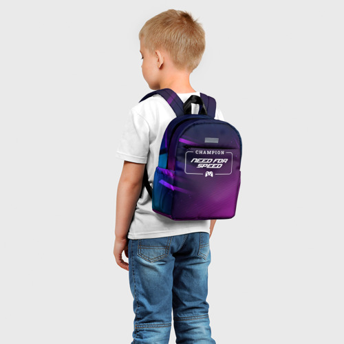 Детский рюкзак 3D Need for Speed gaming champion: рамка с лого и джойстиком на неоновом фоне - фото 3
