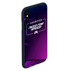 Чехол для iPhone XS Max матовый Need for Speed gaming champion: рамка с лого и джойстиком на неоновом фоне - фото 2