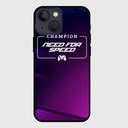 Чехол для iPhone 13 mini Need for Speed gaming champion: рамка с лого и джойстиком на неоновом фоне