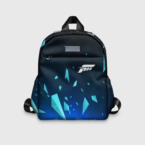 Детский рюкзак 3D с принтом Forza Horizon взрыв частиц, вид спереди #2