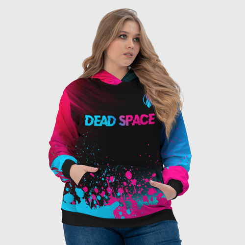Женская толстовка 3D Dead Space - neon gradient: символ сверху, цвет 3D печать - фото 6