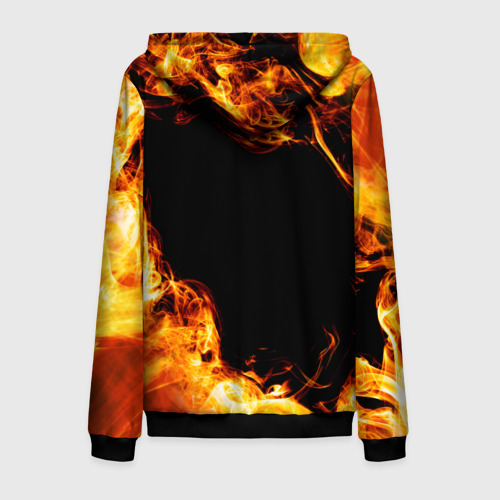 Мужская толстовка 3D на молнии с принтом Ozzy Osbourne и пылающий огонь, вид сзади #1