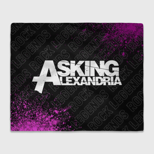 Плед с принтом Asking Alexandria rock Legends: надпись и символ, вид спереди №1