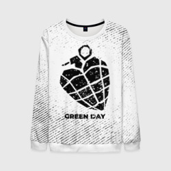 Мужской свитшот 3D Green Day с потертостями на светлом фоне