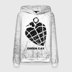 Женская толстовка 3D Green Day с потертостями на светлом фоне