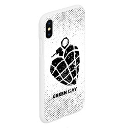 Чехол для iPhone XS Max матовый Green Day с потертостями на светлом фоне - фото 2