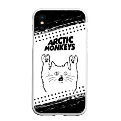 Чехол для iPhone XS Max матовый Arctic Monkeys рок кот на светлом фоне