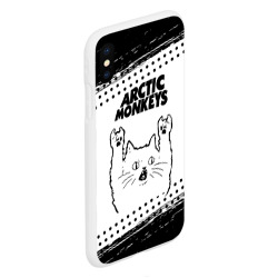 Чехол для iPhone XS Max матовый Arctic Monkeys рок кот на светлом фоне - фото 2