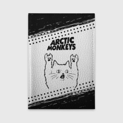 Обложка для автодокументов Arctic Monkeys рок кот на светлом фоне