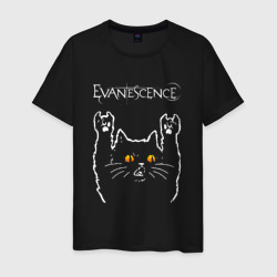 Мужская футболка хлопок Evanescence rock cat