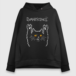 Женское худи Oversize хлопок Evanescence rock cat