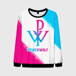 Мужской свитшот 3D Powerwolf neon gradient style