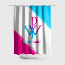 Штора 3D для ванной Powerwolf neon gradient style