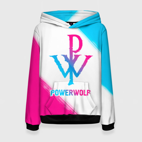 Женская толстовка 3D Powerwolf neon gradient style, цвет 3D печать