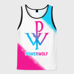 Мужская майка 3D Powerwolf neon gradient style