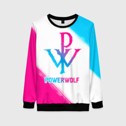 Женский свитшот 3D Powerwolf neon gradient style