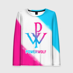 Женский лонгслив 3D Powerwolf neon gradient style