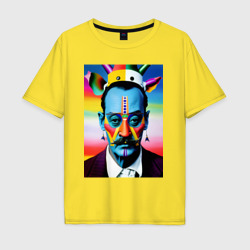 Мужская футболка хлопок Oversize Salvador Dali - pop art - neural network